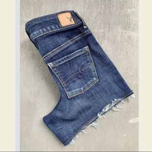 A.E.O Super Stretch Blue Jean Shortie Shorts